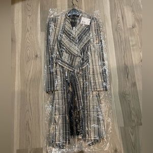 Alice + Olivia GINNY DRAPED COLLAR MIDI WRAP COAT NWT